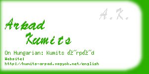 arpad kumits business card